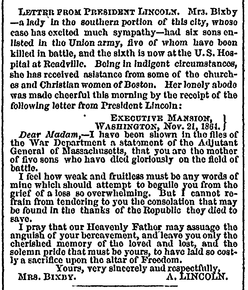 Bixby_Letter_newspaper