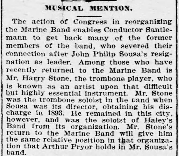 Harry_Stone_rejoins_US_Marine_Band_1899